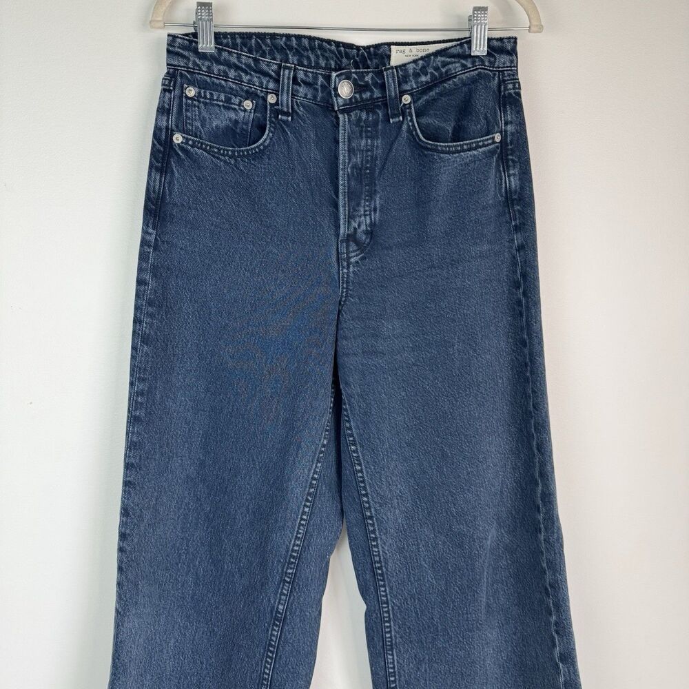 Rag & Bone Andi High Rise Ankle Wide Leg Jeans Women 27 Blue Dark Wash $268 NWOT - Picture 4 of 9